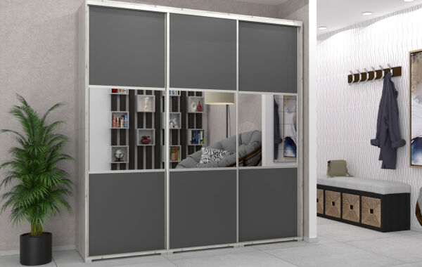 Melitta I.tolóajtós ruhaliftes gardrób, tükrös 240cm