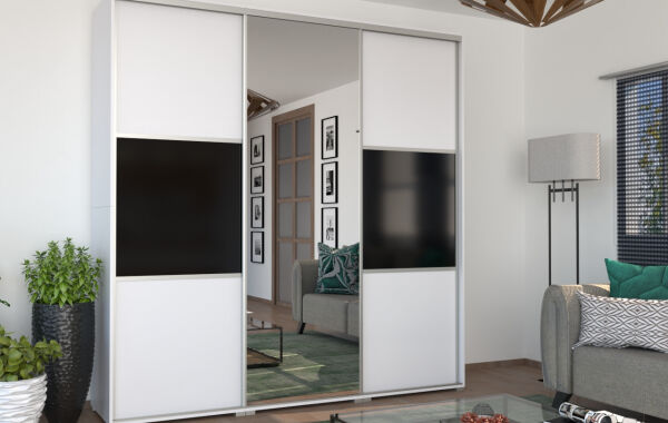 Melitta II. tolóajtós ruhaliftes gardrób, tükrös 240cm